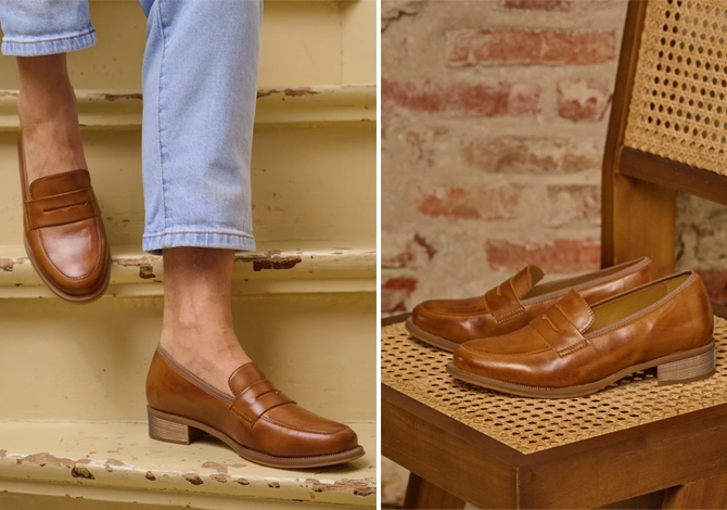 Schoenen onder jurk: loafers