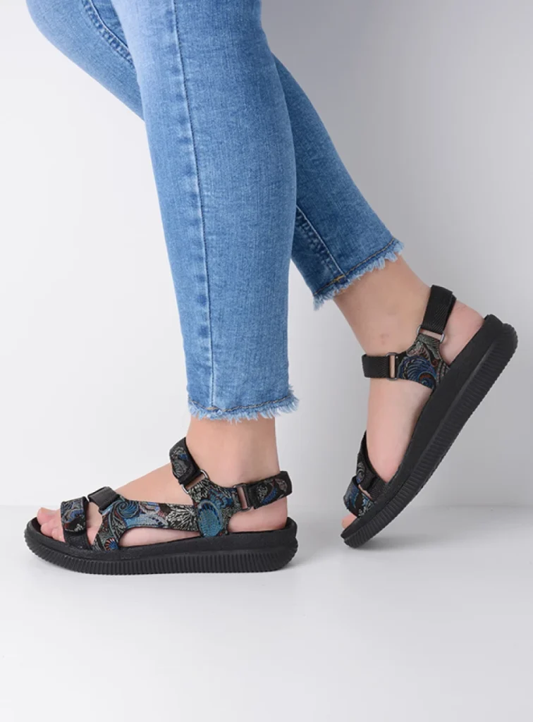 Wolky Sandalen 00710 Energy Lady 68080 zwart/blauw suede