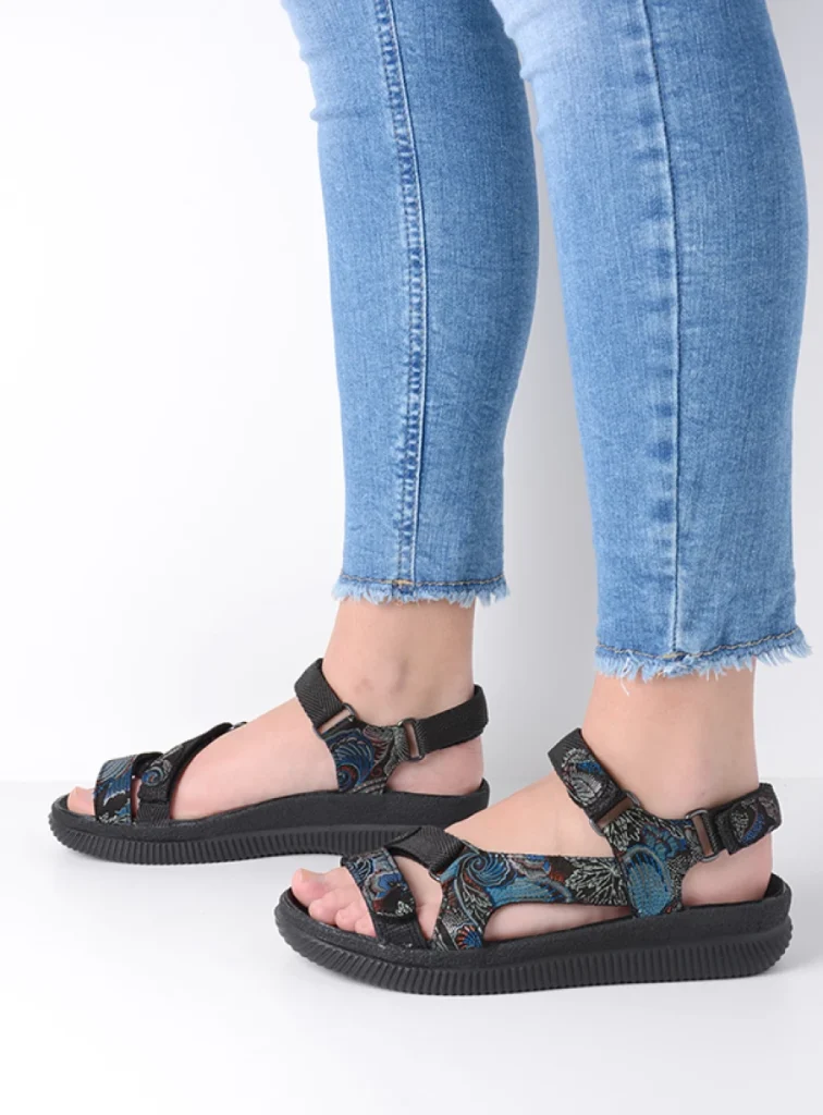 Wolky Sandalen 00710 Energy Lady 68080 zwart/blauw suede