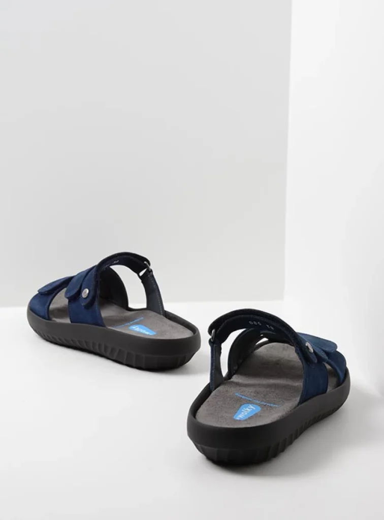 Wolky Slippers 00885 Sense 11820 blauw nubuck