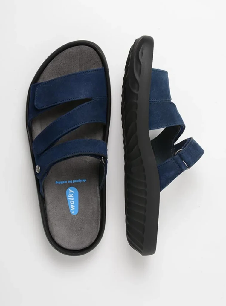 Wolky Slippers 00885 Sense 11820 blauw nubuck