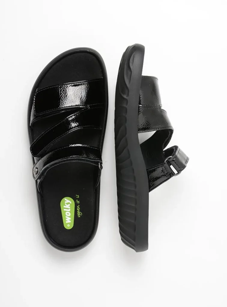 Wolky Slippers 00889 Sense Vegan 96000 zwart vegan lak