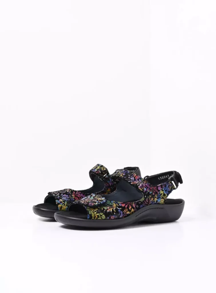 Wolky Sandalen 01300 Salvia 47999 zwart/multi flower nubuck