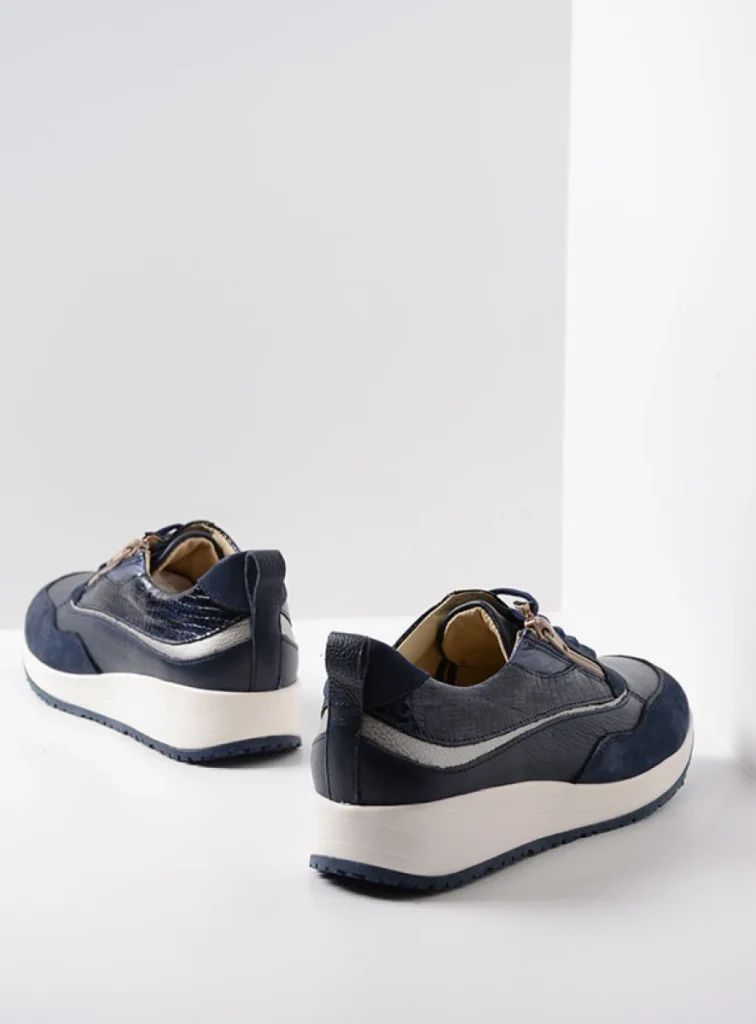 Wolky Sneakers 02278 Sprint 91823 blauw/zilver combi leer