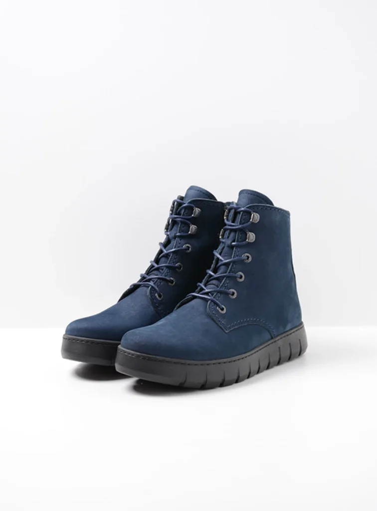 Wolky Hoge veterschoenen 02377 New Wave 10820 denim nubuck