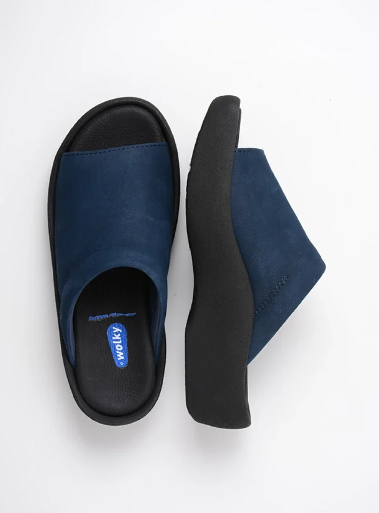 Wolky Slippers 03201 Nassau 11820 denim nubuck