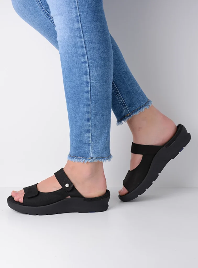 Wolky Slippers 03926 Zaandam 11000 zwart nubuck