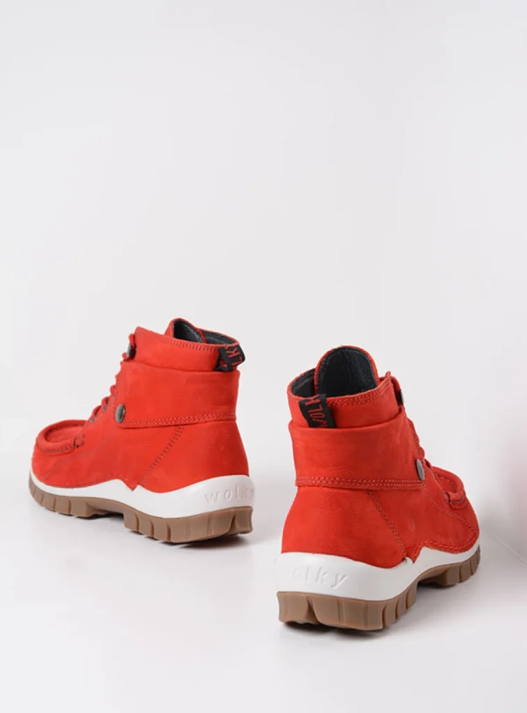 Wolky Hoge veterschoenen 04725 Jump 11500 rood nubuck