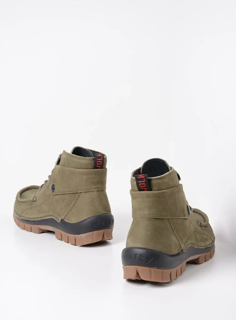 Wolky Hoge veterschoenen 04725 Jump 11709 pesto groen nubuck