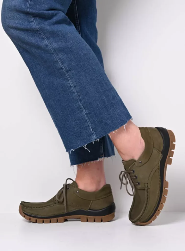 Wolky Veterschoenen 04726 Fly 11709 pesto groen nubuck