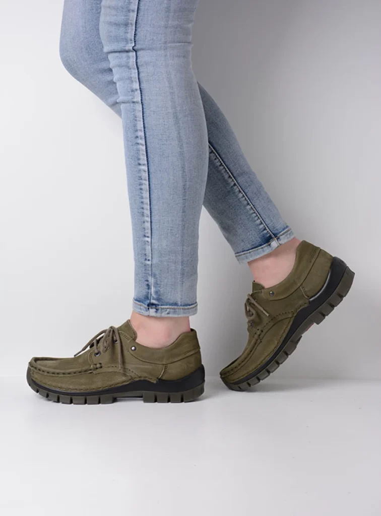 Wolky Veterschoenen 04726 Fly 11709 pesto groen nubuck