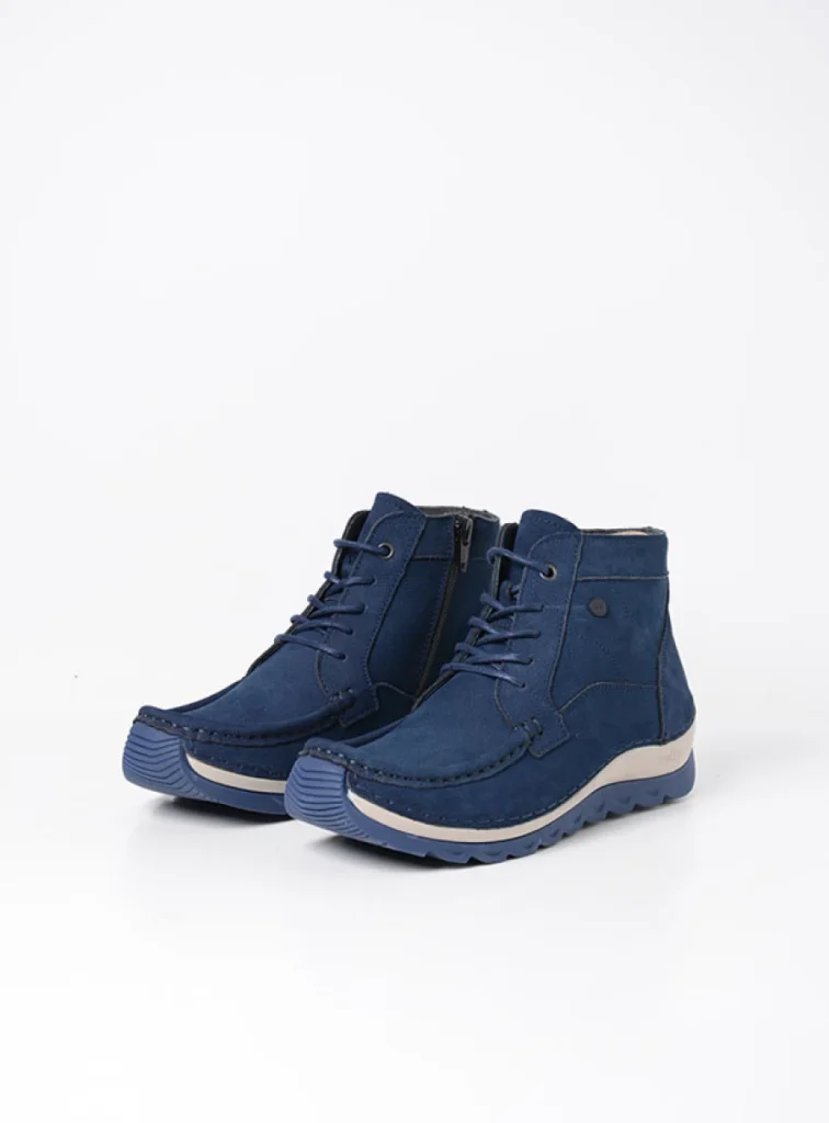 Wolky Hoge veterschoenen 04901 Salado 11800 blauw nubuck