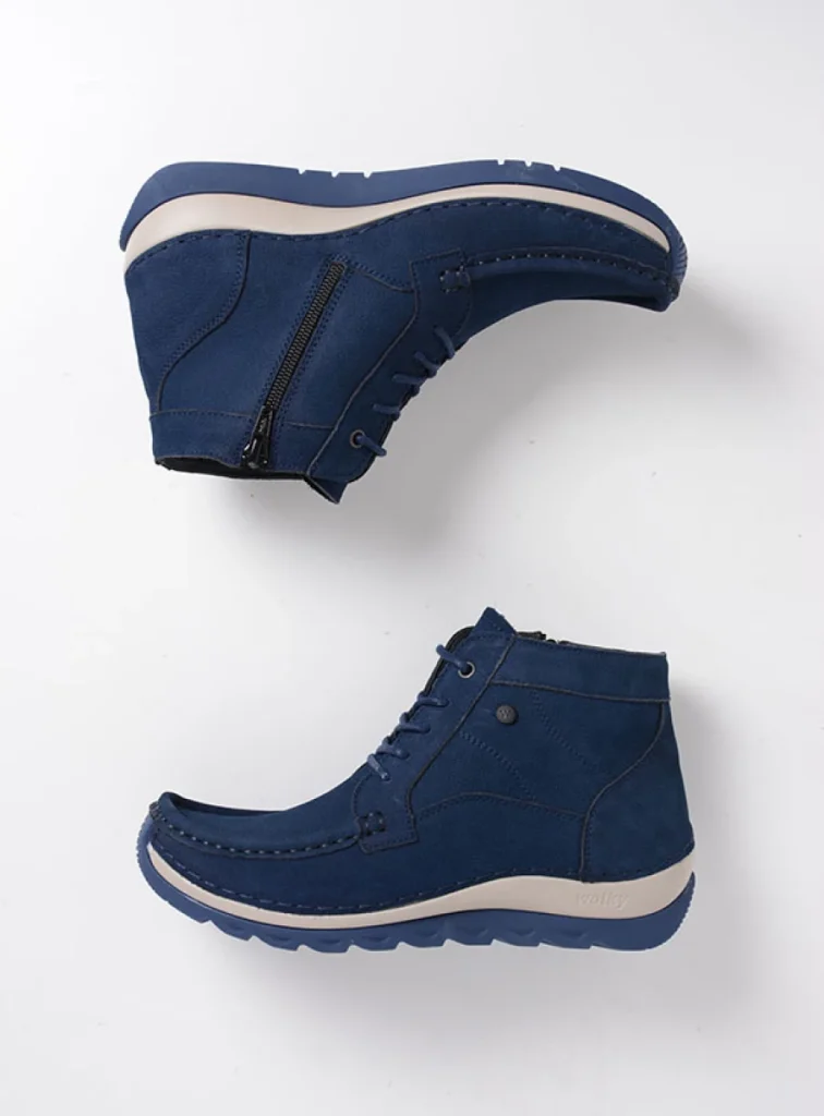 Wolky Hoge veterschoenen 04901 Salado 11800 blauw nubuck