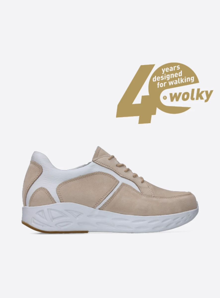 Wolky Veterschoenen 05700 Bounce 11390 beige-wit nubuck