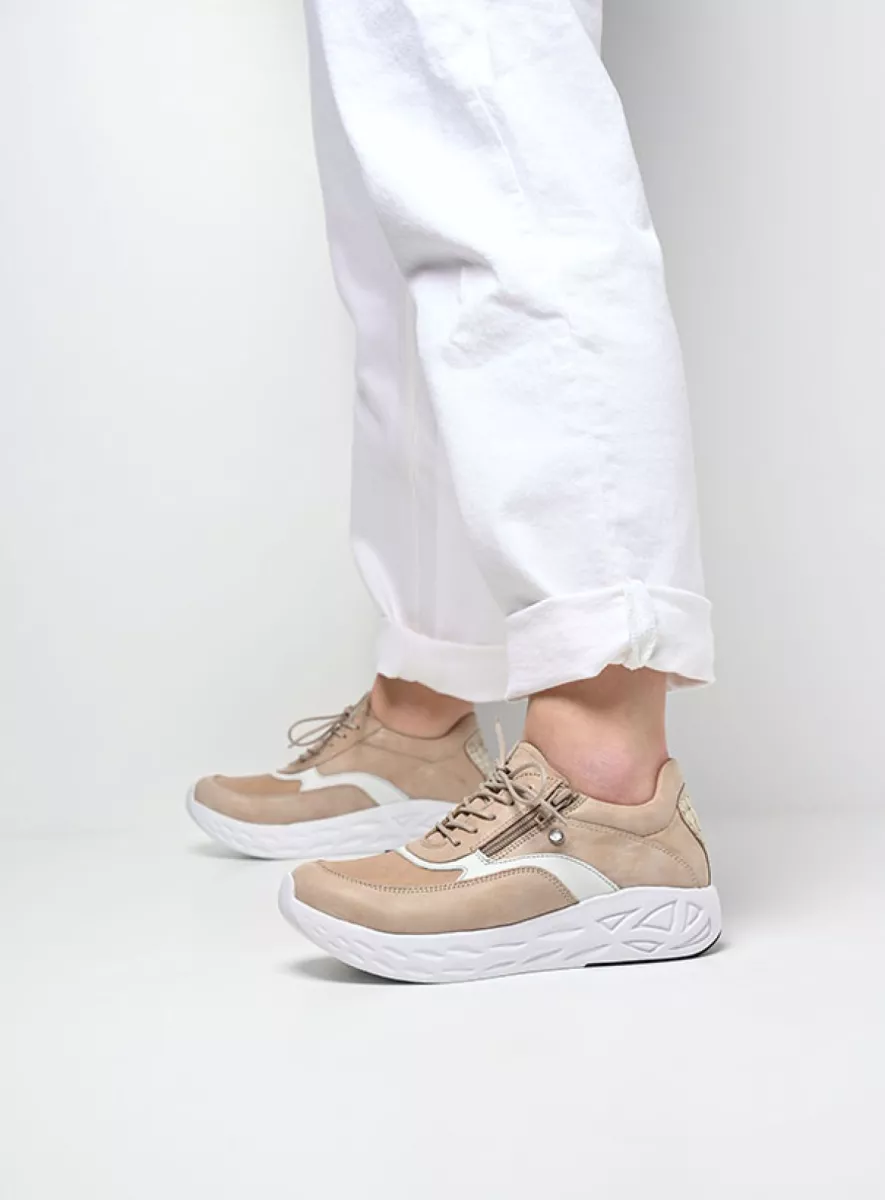 Wolky Sneakers 05703 Vitality S2F 90390 beige stretch/leer combi