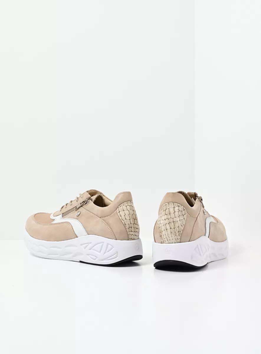 Wolky Sneakers 05703 Vitality S2F 90390 beige stretch/leer combi