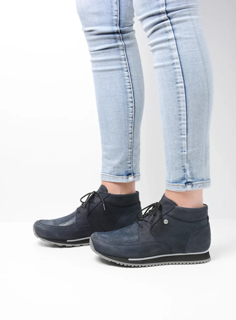 Wolky Sneakers 05802 e-Boot 11800 blauw stretch nubuck