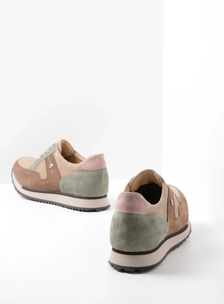 Wolky Sneakers 05804 e-Walk 90151 taupe grijsgroen combi leer