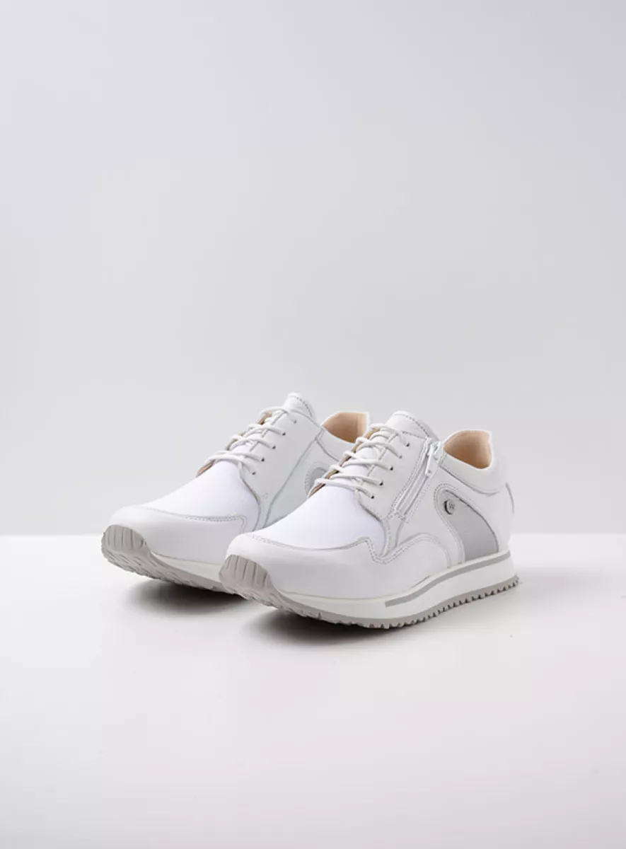 Wolky Sneakers 05812 e-Go S2F 90103 wit/zilver stretch/leer combi