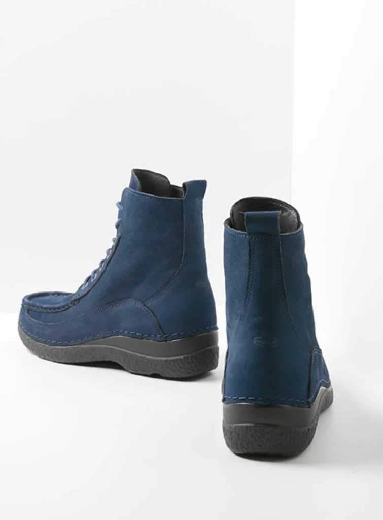 Wolky Hoge veterschoenen 06201 Roll Boot 11820 blauw nubuck