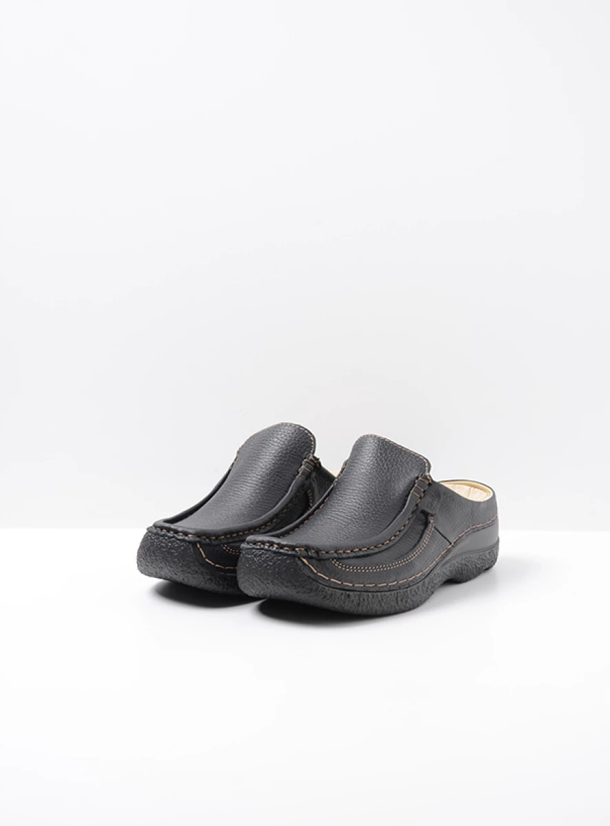 Wolky Slippers 06202 Roll Slide 70000 zwart leer