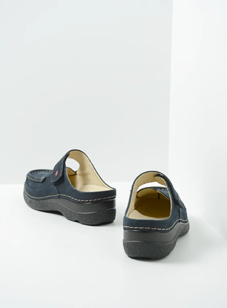 Wolky Slippers 06227 Roll Slipper 13800 blauw nubuck