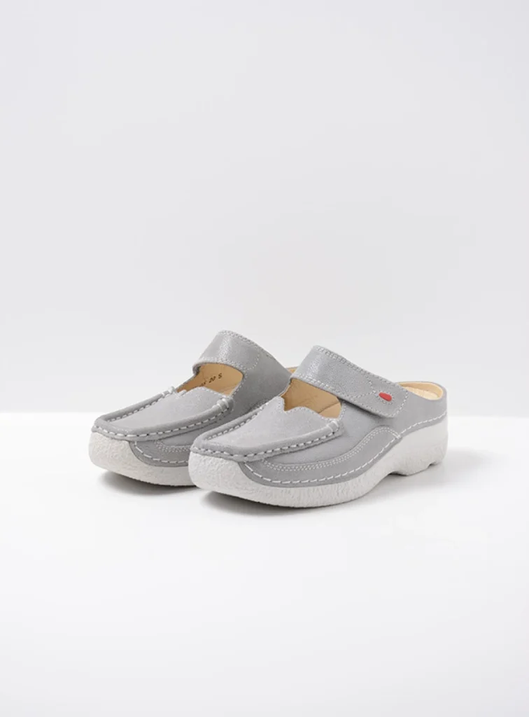 Wolky Slippers 06227 Roll Slipper 15206 lichtgrijs nubuck