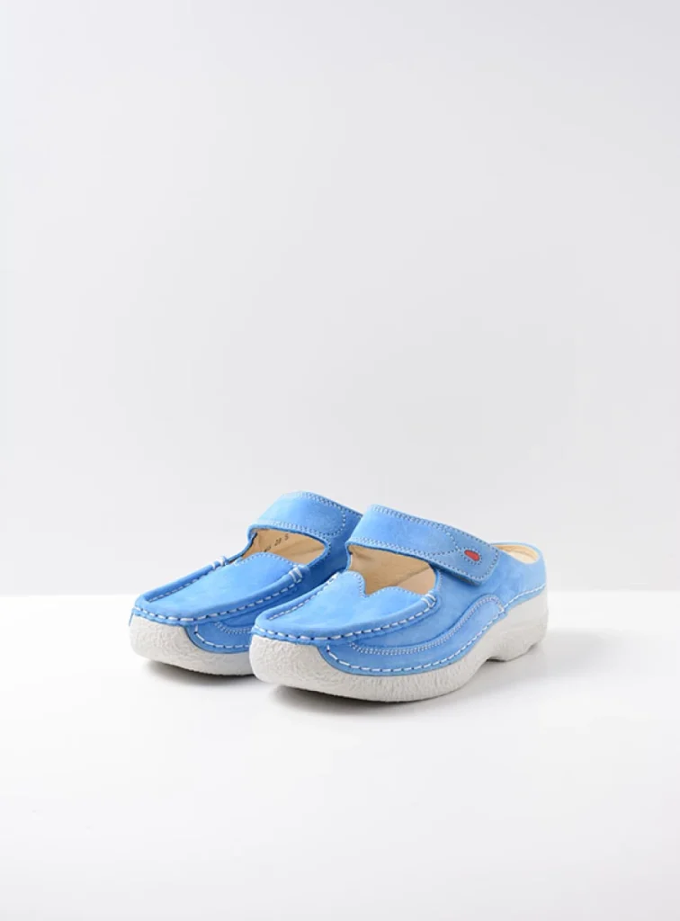 Wolky Klompen 06227 Roll Slipper 16815 hemelsblauw nubuck