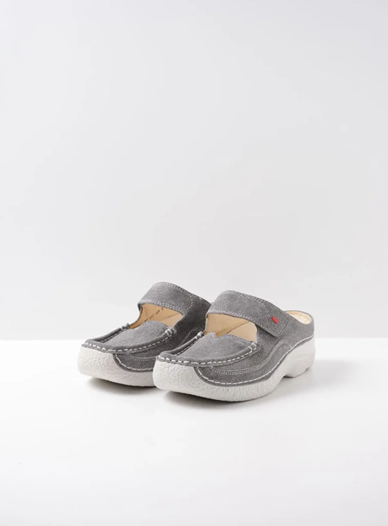 Wolky Klompen 06227 Roll Slipper 93270 lichtgrijs suede