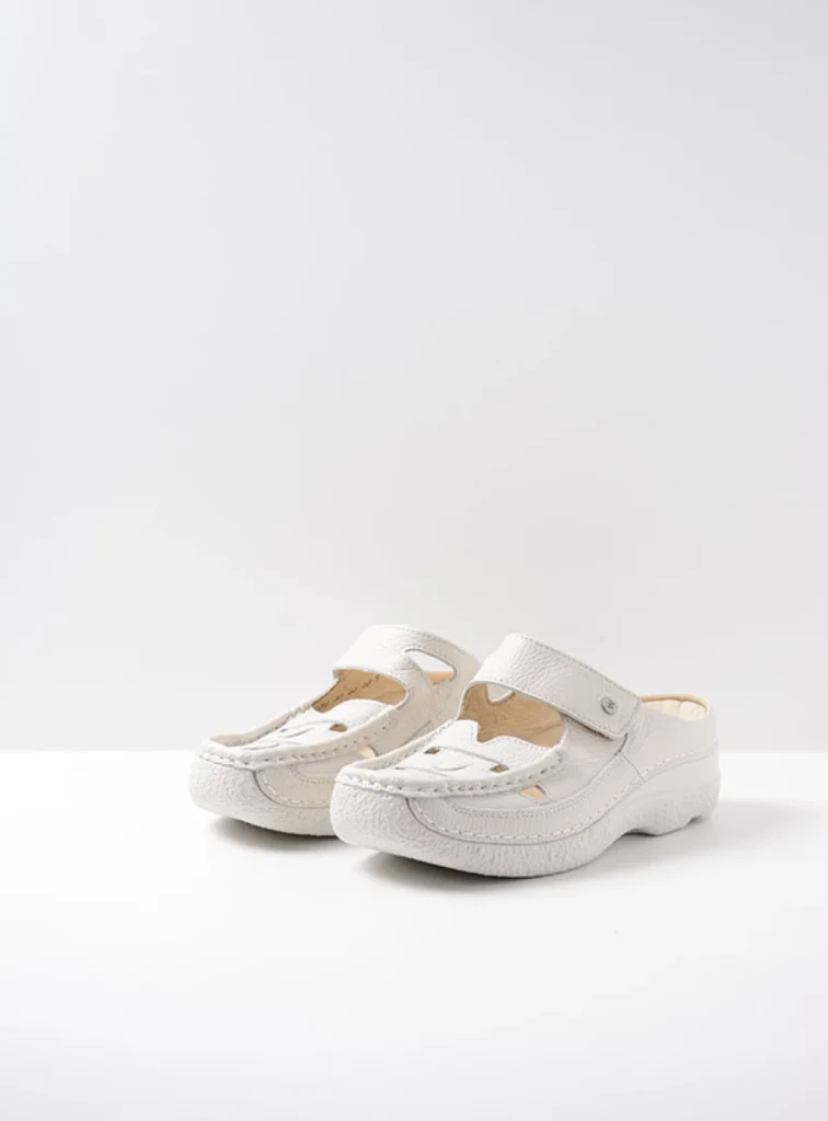 Wolky Slippers 06234 Roll Talaria 71120 creme wit leer