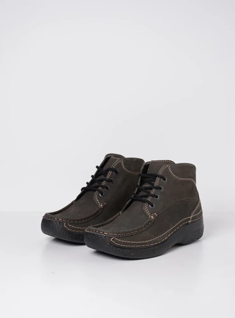 Wolky Hoge veterschoenen 06242 Roll Shoot 11301 asfalt nubuck