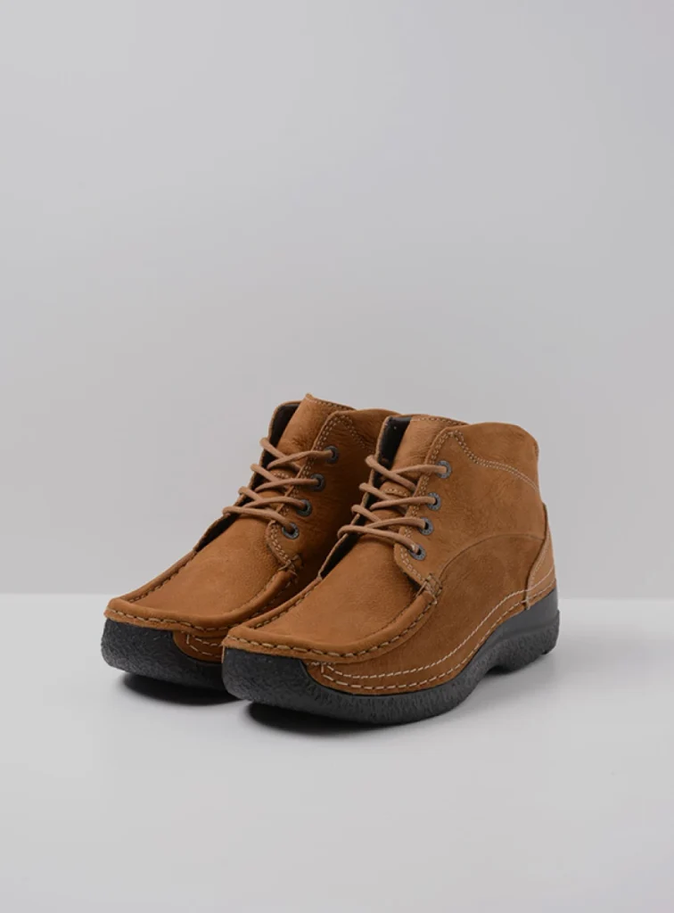 Wolky Hoge veterschoenen 06242 Roll Shoot 11430 cognac nubuck