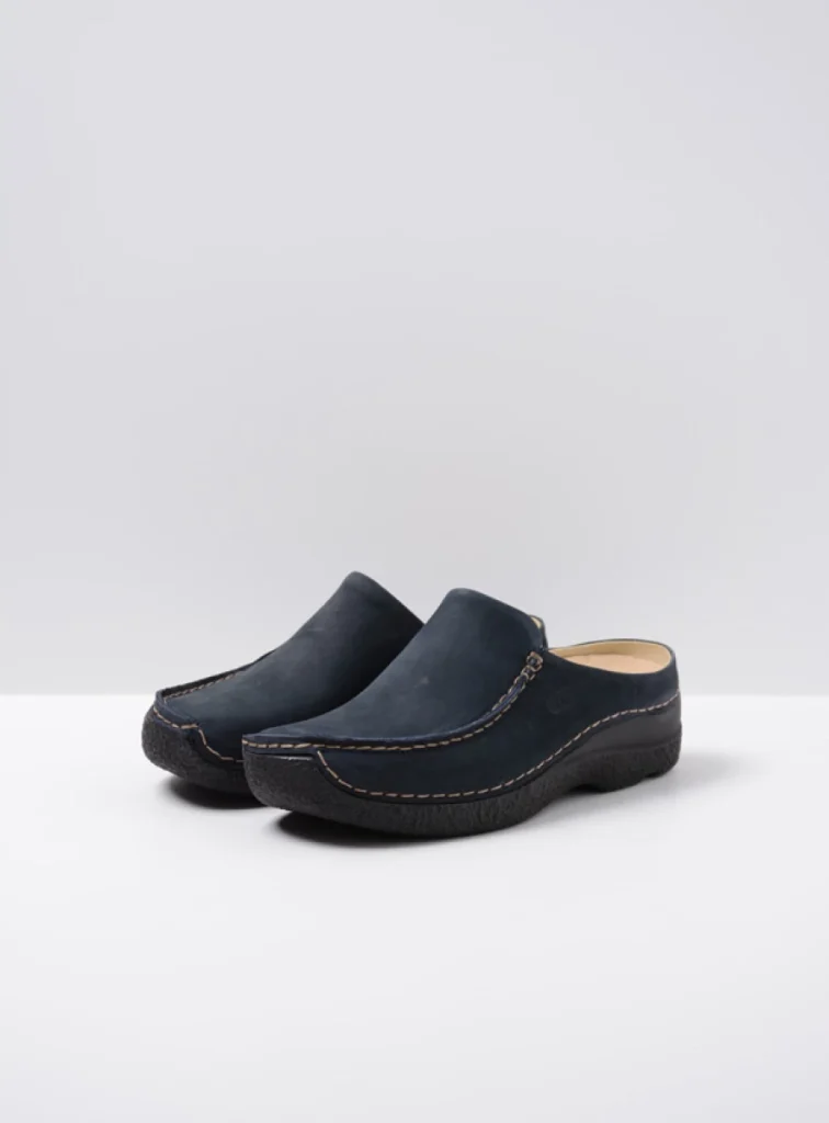 Wolky Klompen 06250 Seamy Slide 16800 blauw nubuck