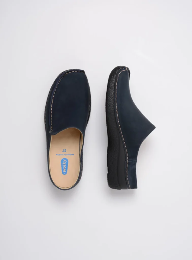 Wolky Slippers 06250 Seamy Slide 16800 blauw nubuck