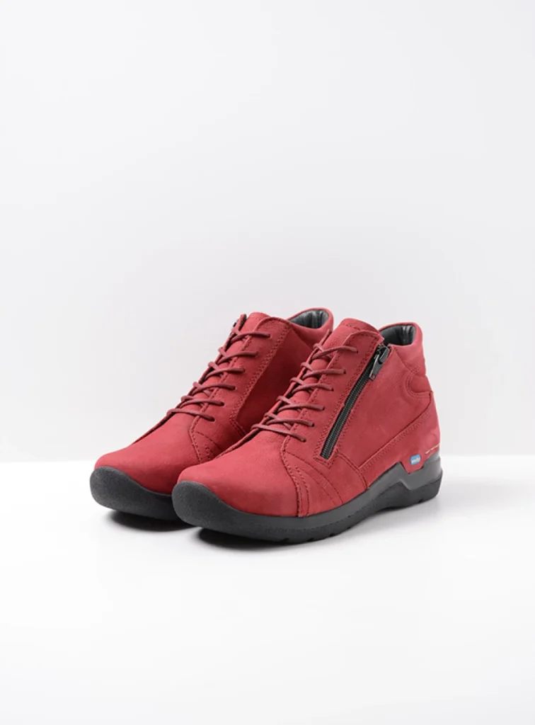 Wolky Hoge veterschoenen 06606 Why 11530 bordeauxrood nubuck