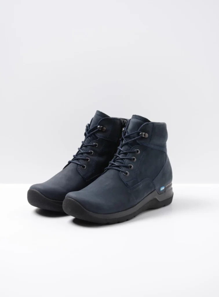 Wolky Hoge veterschoenen 06612 Whynot 16800 blauw nubuck