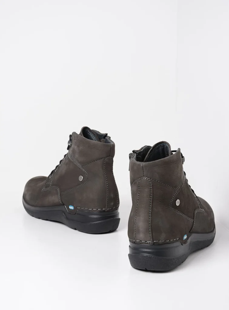 Wolky Hoge veterschoenen 06616 Whynot HV 10301 asfalt nubuck