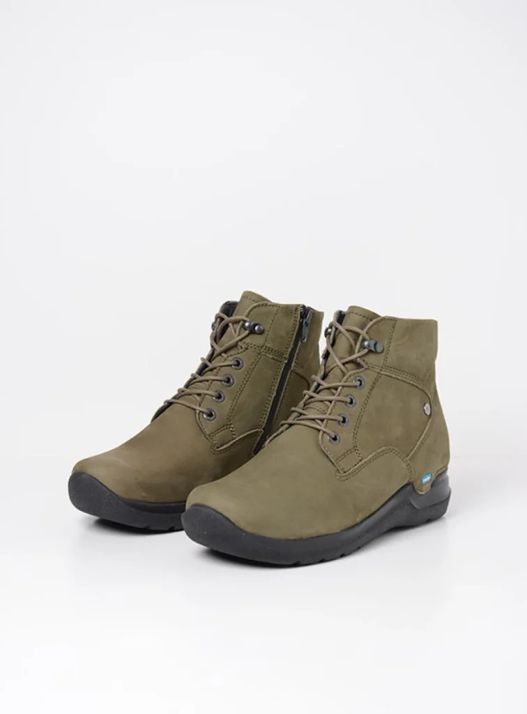 Wolky Hoge veterschoenen 06616 Whynot HV 10709 pesto groen nubuck