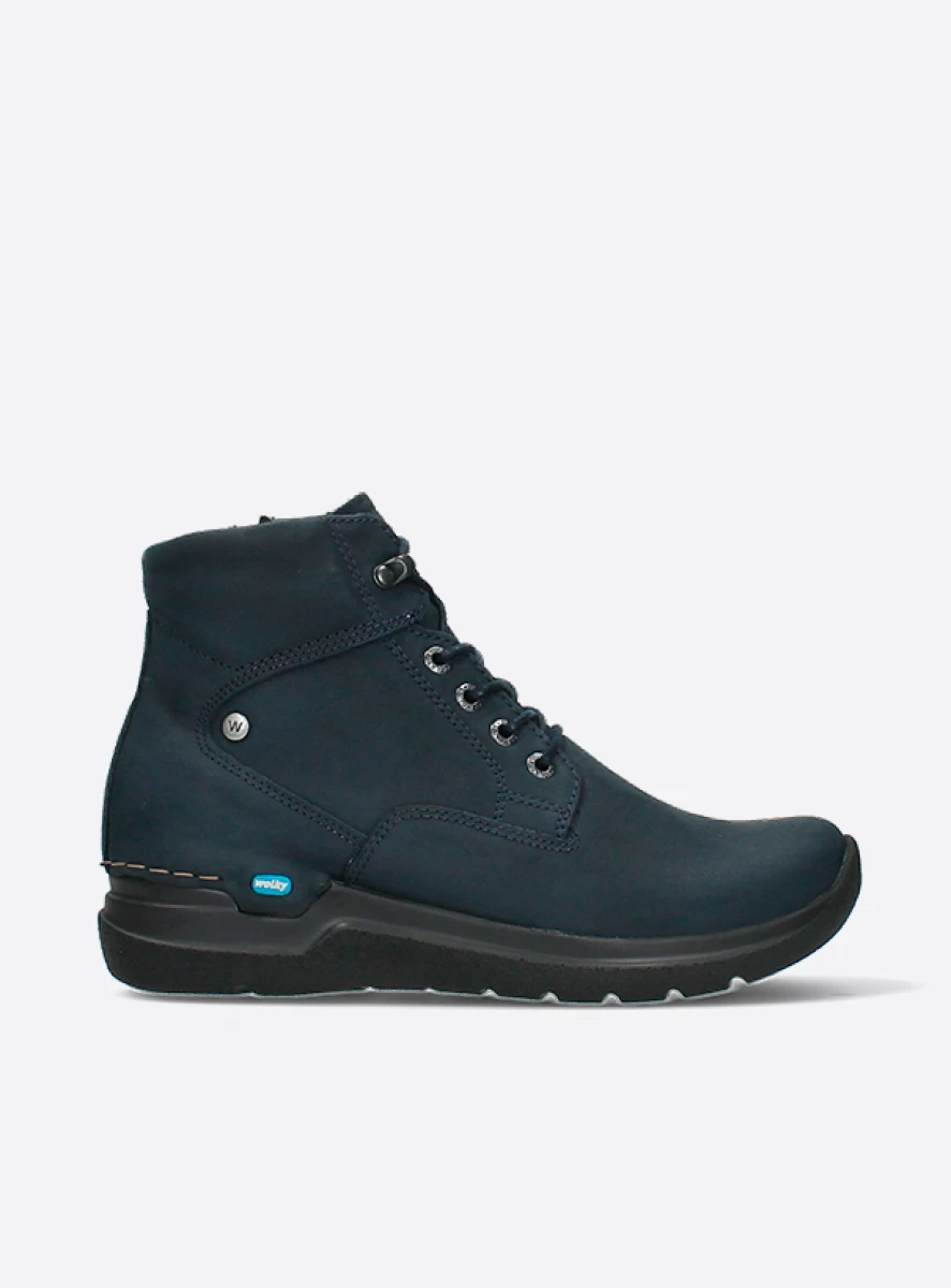 Wolky Hoge veterschoenen 06616 Whynot HV 16800 blauw nubuck