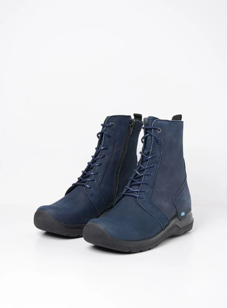 Wolky Hoge veterschoenen 06632 Viper HV 10820 denim blauw nubuck