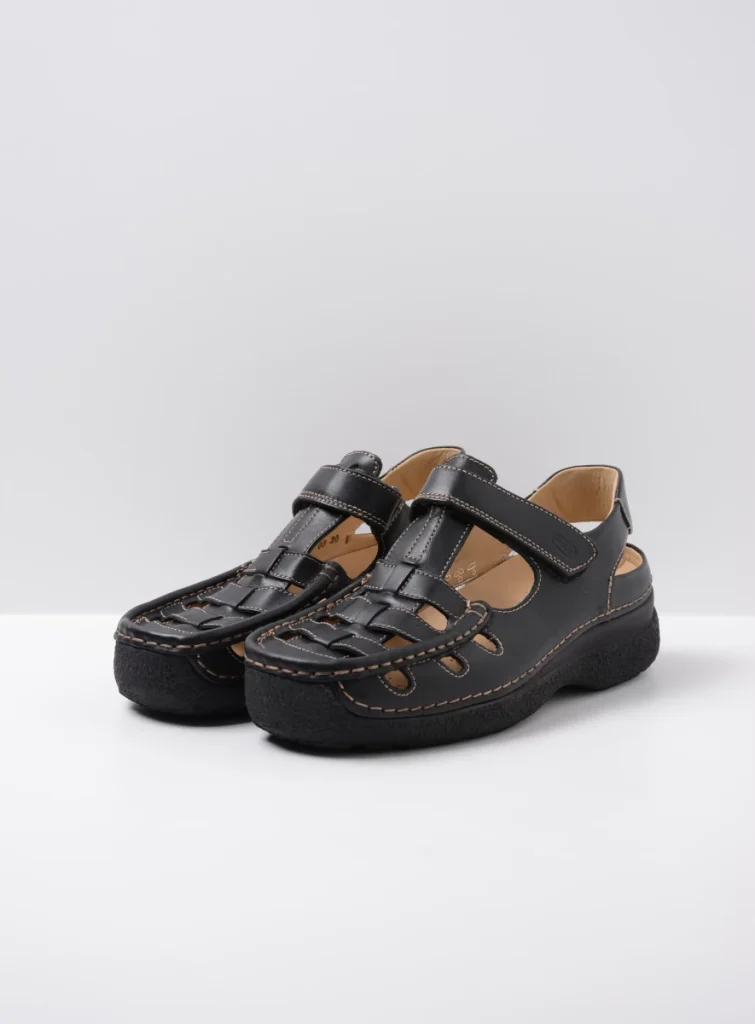 Wolky s Roll Sandal Men zwart leer Koop ze online bij Wolky